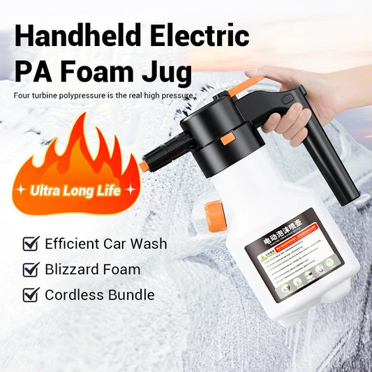 LEIBOO 2L Powerful Electric Foam Sprayer Car Wash Snow Foam Spray Bottle Rechargeable Auto Wash Sprayer Can Car Accessories