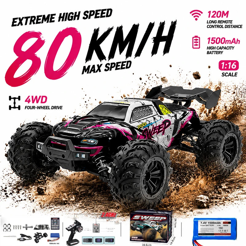 NEW SCY 16101 1:16 80KM/H 4WD RC Car LED Light High Speed Drift Monster Truck vs Wltoys 144001 Christmas Thanksgiving Gifts
