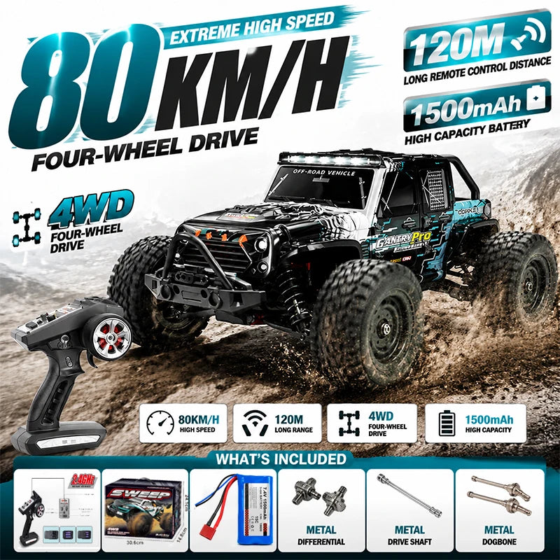 NEW SCY 16101 1:16 80KM/H 4WD RC Car LED Light High Speed Drift Monster Truck vs Wltoys 144001 Christmas Thanksgiving Gifts