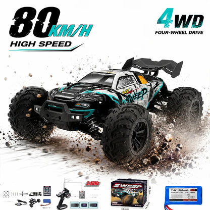 NEW SCY 16101 1:16 80KM/H 4WD RC Car LED Light High Speed Drift Monster Truck vs Wltoys 144001 Christmas Thanksgiving Gifts