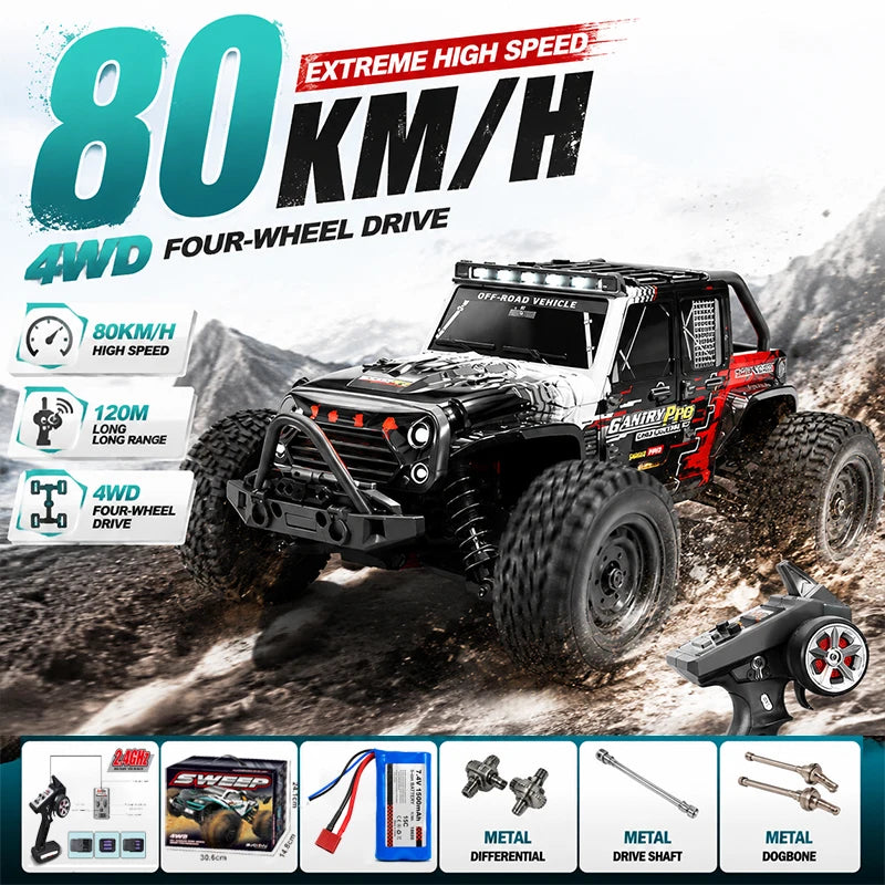 NEW SCY 16101 1:16 80KM/H 4WD RC Car LED Light High Speed Drift Monster Truck vs Wltoys 144001 Christmas Thanksgiving Gifts